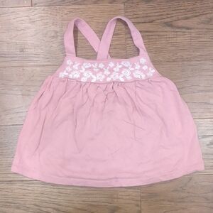 Mini Boden Light Pink Camisole with White Embroidery